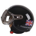 GXT Electric Vehicle Half Cover Helmet Four Seasons Retro Helmet, Size: L(Bright Black Flower)