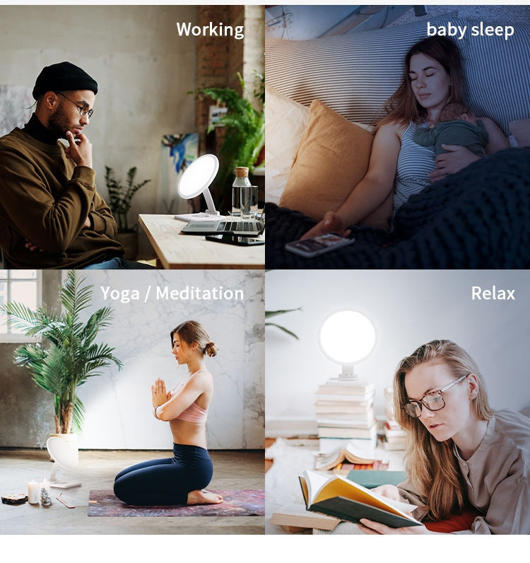 Wireless Charger SAD Therapy Light Intelligent Timing Emotional Physiotherapy Light(US Plug)