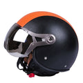 GXT Electric Vehicle Half Cover Four Seasons Retro Helmet, Size: M(Black Orange)