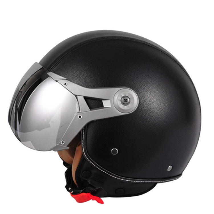 GXT Electric Vehicle Half Cover Four Seasons Retro Helmet, Size: L(Black)