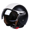 GXT Electric Vehicle Half Cover Four Seasons Retro Helmet, Size: L(Black White)