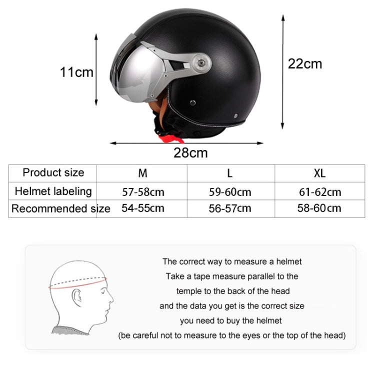 GXT Electric Vehicle Half Cover Four Seasons Retro Helmet, Size: XL(Black)