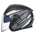 GXT Electric Vehicle Four Seasons Sun Protection & Windshield Double Lens Helmet, Size: M(Matt Black Gray)