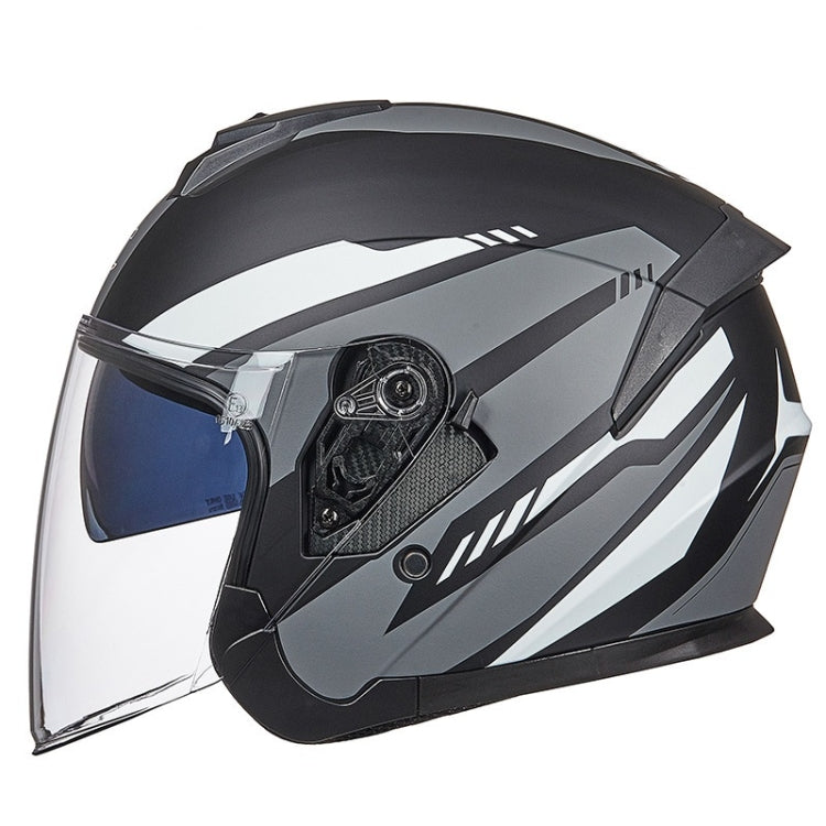 GXT Electric Vehicle Four Seasons Sun Protection & Windshield Double Lens Helmet, Size: M(Matt Black Gray)