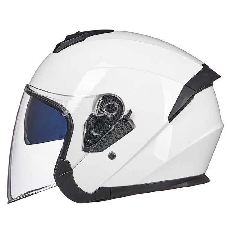GXT Electric Vehicle Four Seasons Sun Protection & Windshield Double Lens Helmet, Size: M(Bright White)