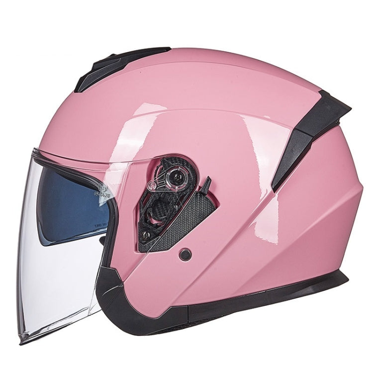 GXT Electric Vehicle Four Seasons Sun Protection & Windshield Double Lens Helmet, Size: M(Light Pink)