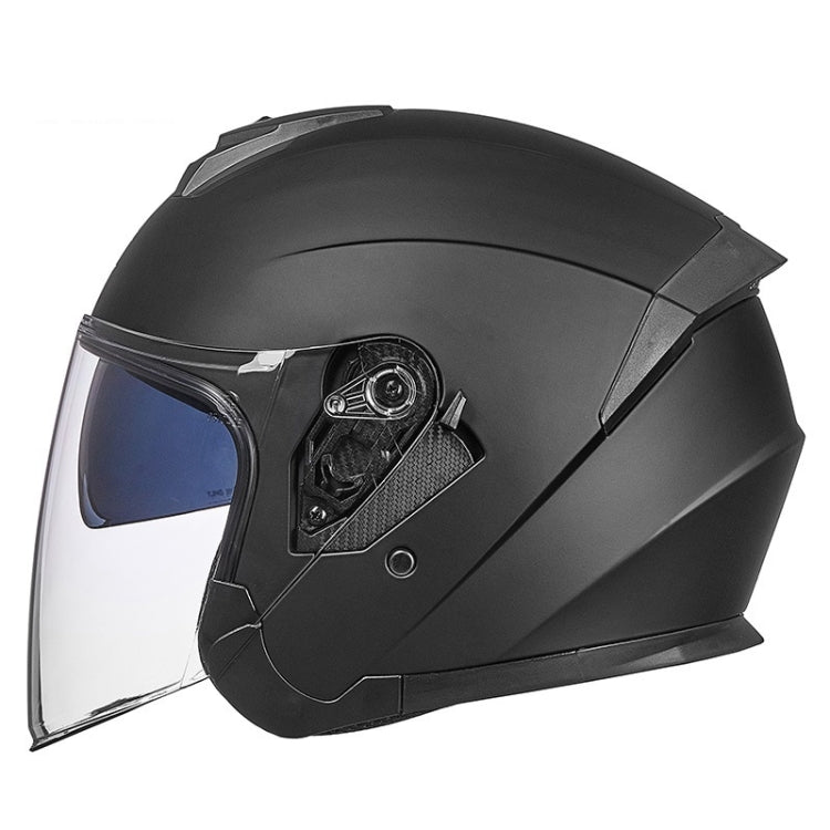GXT Electric Vehicle Four Seasons Sun Protection & Windshield Double Lens Helmet, Size: L(Matt Black)