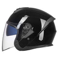 GXT Electric Vehicle Four Seasons Sun Protection & Windshield Double Lens Helmet, Size: L(Bright Black)