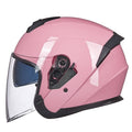 GXT Electric Vehicle Four Seasons Sun Protection & Windshield Double Lens Helmet, Size: XL(Light Pink)