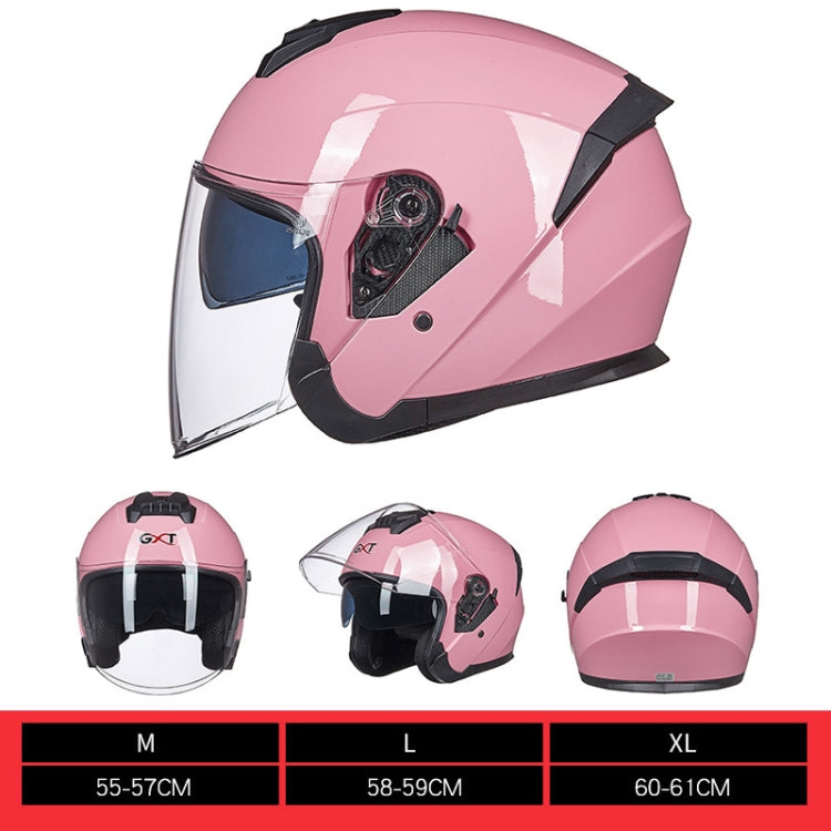 GXT Electric Vehicle Four Seasons Sun Protection & Windshield Double Lens Helmet, Size: M(Matt Black)