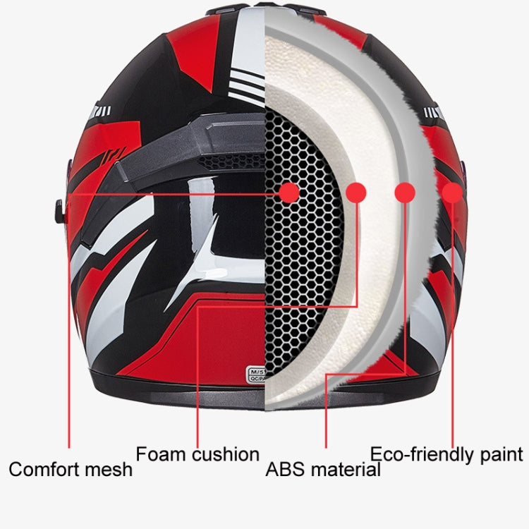 GXT Electric Vehicle Four Seasons Sun Protection & Windshield Double Lens Helmet, Size: M(Bright Black)
