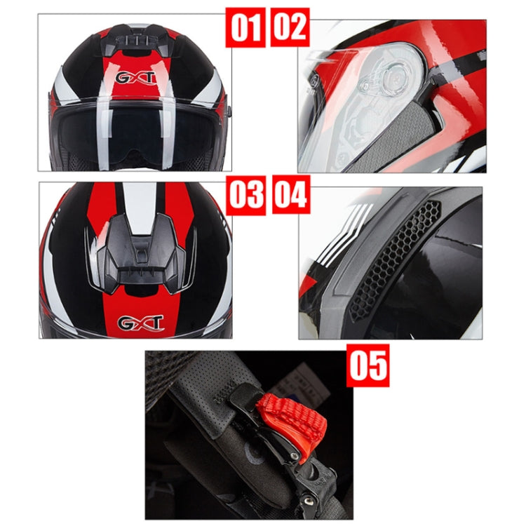 GXT Electric Vehicle Four Seasons Sun Protection & Windshield Double Lens Helmet, Size: L(Matt Black)
