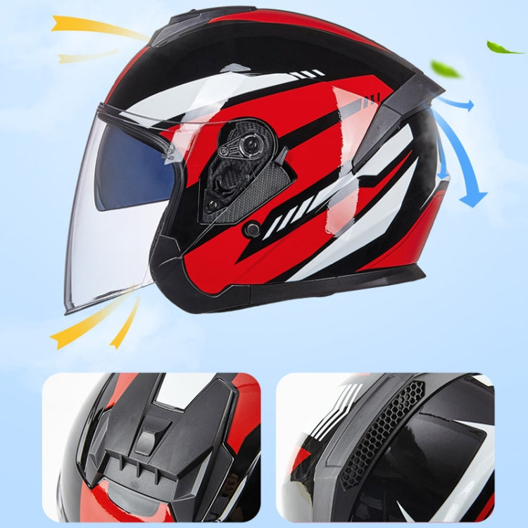 GXT Electric Vehicle Four Seasons Sun Protection & Windshield Double Lens Helmet, Size: L(Matt Black)