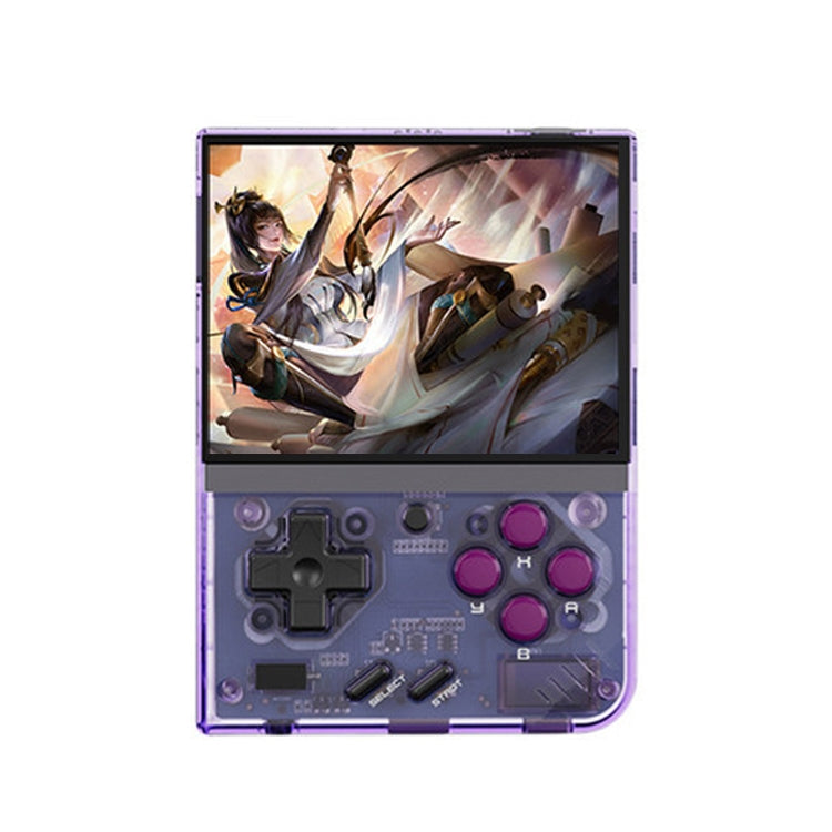 Miyoo Mini Plus 3.5 Inch IPS Screen Retro Handheld Game Console 64GB 15K Games(Transparent Purple)