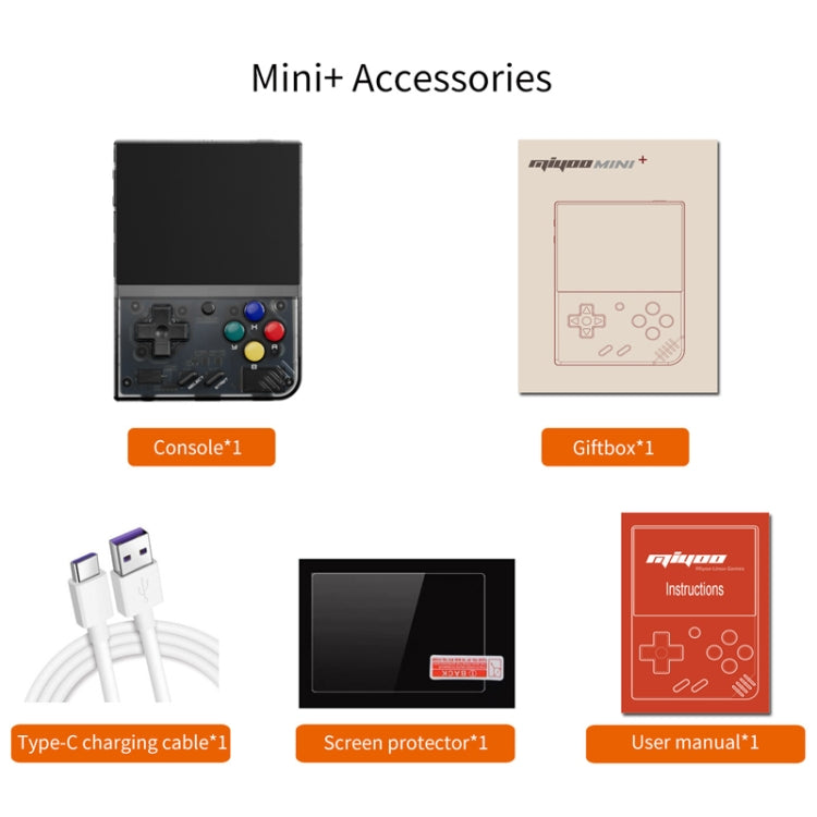 Miyoo Mini Plus 3.5 Inch IPS Screen Retro Handheld Game Console 128G 25K Games(Transparent Purple)