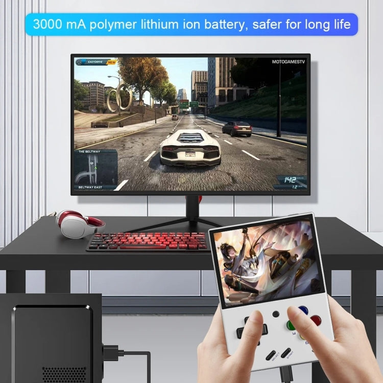 Miyoo Mini Plus 3.5 Inch IPS Screen Retro Handheld Game Console 128G 25K Games(Transparent Purple)