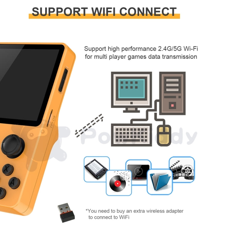 POWKIDDY RGB20S  3.5-Inch IPS Screen Retro Open Source Handheld Game Console 16GB+256GB  30,000 Games(Blue)