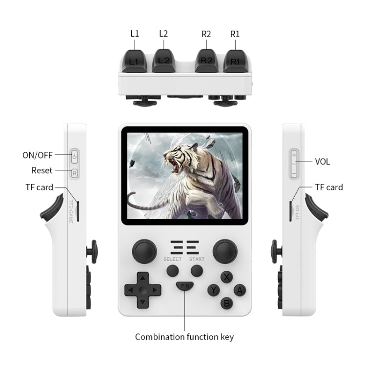 POWKIDDY RGB20S  3.5-Inch IPS Screen Retro Open Source Handheld Game Console 16GB+256GB  30,000 Games(Blue)