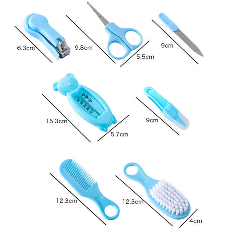 7 in 1 Baby Care Set Baby Daily Cleaning Tools Kit(Blue)