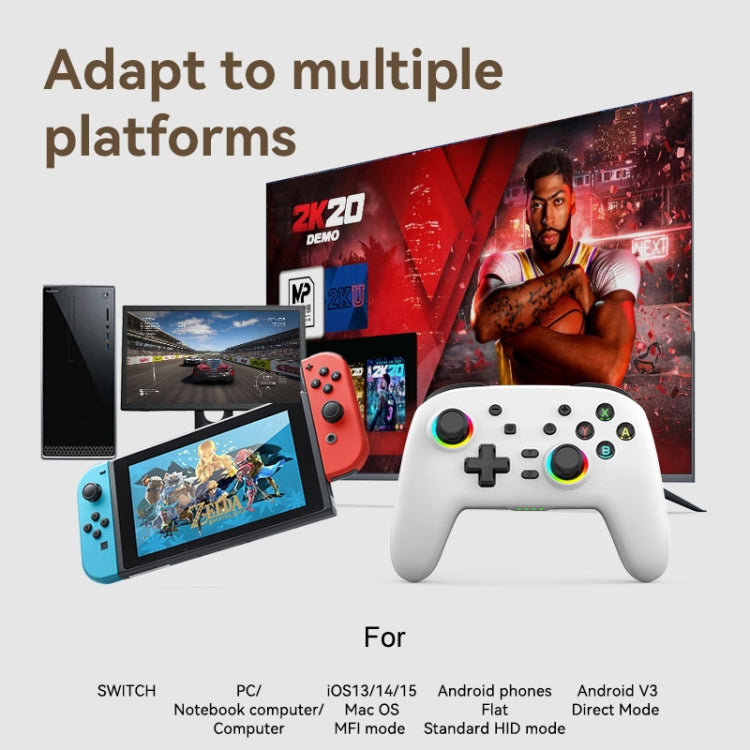 Wireless Bluetooth Somatosensory Vibration Gamepad for Nintendo Switch/Switch PRO, Color: White Green