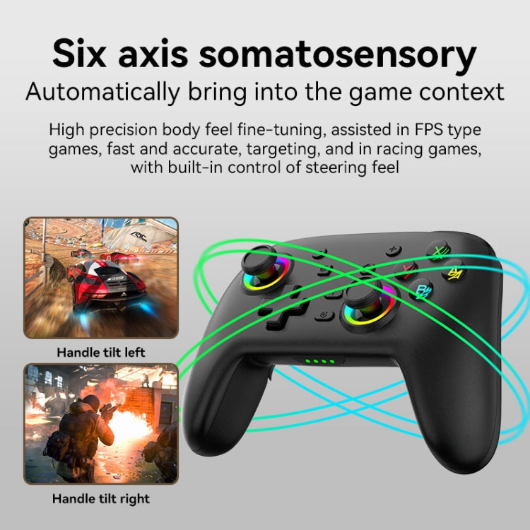Wireless Bluetooth Somatosensory Vibration Gamepad for Nintendo Switch/Switch PRO, Color: Black Gold