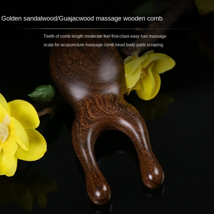 Gold Sandalwood Solid Wood Massage Eye Scraping And Nose Massage, Color Random Delivery
