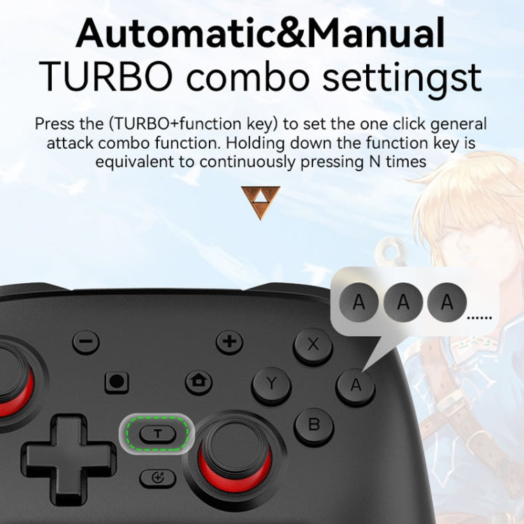 Wireless Bluetooth Somatosensory Vibration Gamepad For Nintendo Switch/Switch PRO(S07 Black)