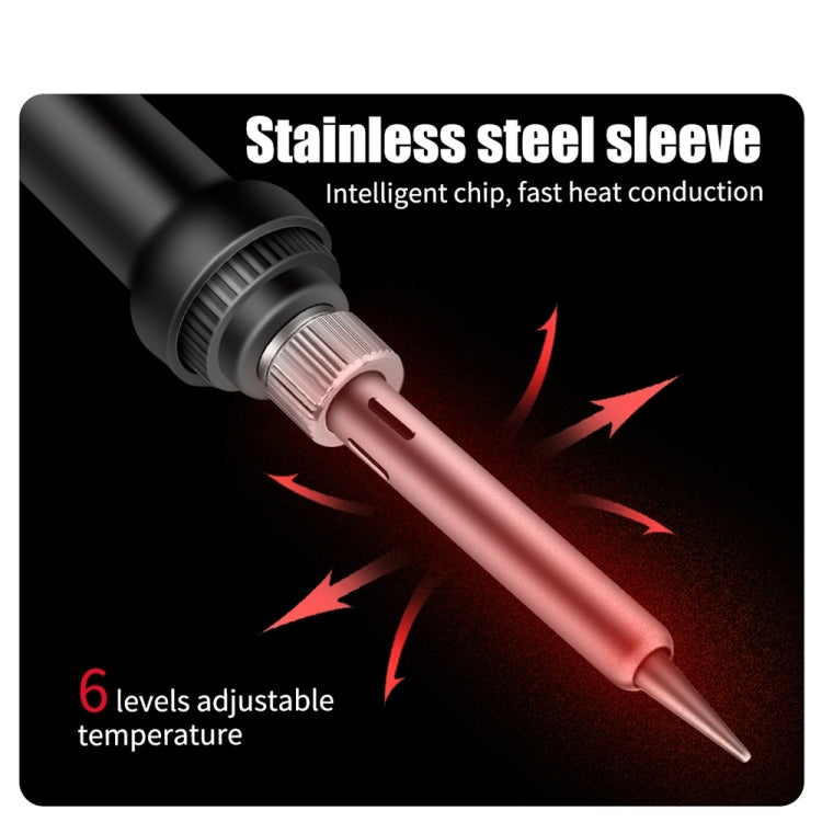 ANENG SL101 12pcs/set Rotary Thermostat Household Constant Temperature Soldering Iron Set 60W Internal Heat Welding Tool Kit(EU Plug)