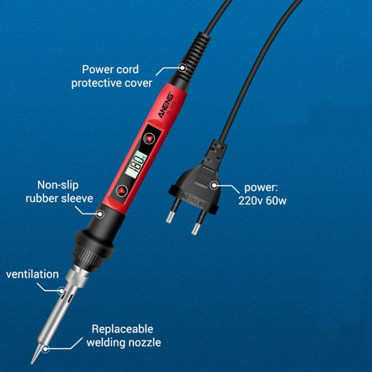 ANENG SL102 12pcs/set Digital Thermostat Household Constant Temperature Soldering Iron Set 60W Internal Heat Welding Tool Kit(US Plug)