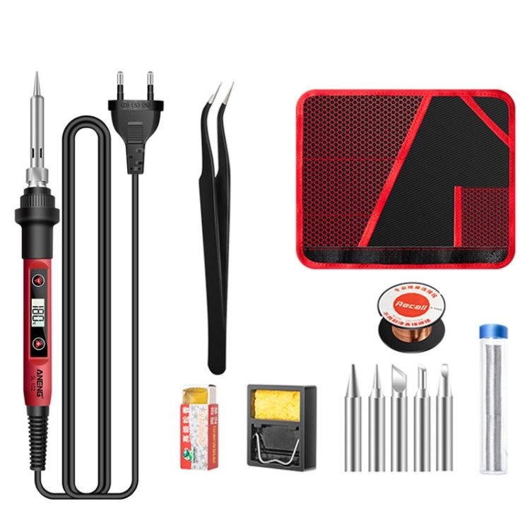 ANENG SL102 12pcs/set Digital Thermostat Household Constant Temperature Soldering Iron Set 60W Internal Heat Welding Tool Kit(EU Plug)