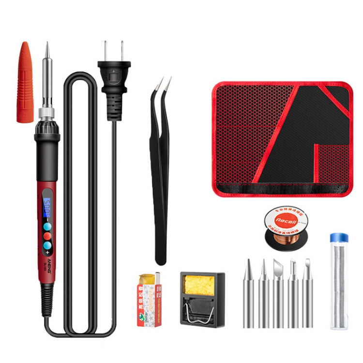 ANENG SL103 13pcs/set Intelligent Digital Display Temperature Adjustment Household Constant Temperature Soldering Iron Set 60W Internal Heat Welding Tool Kit(US Plug)