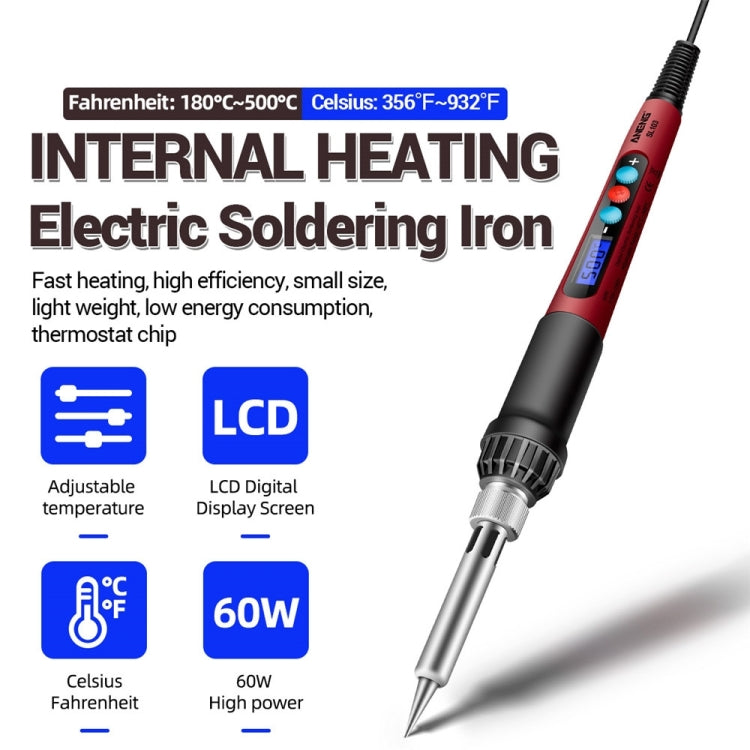 ANENG SL103 13pcs/set Intelligent Digital Display Temperature Adjustment Household Constant Temperature Soldering Iron Set 60W Internal Heat Welding Tool Kit(US Plug)