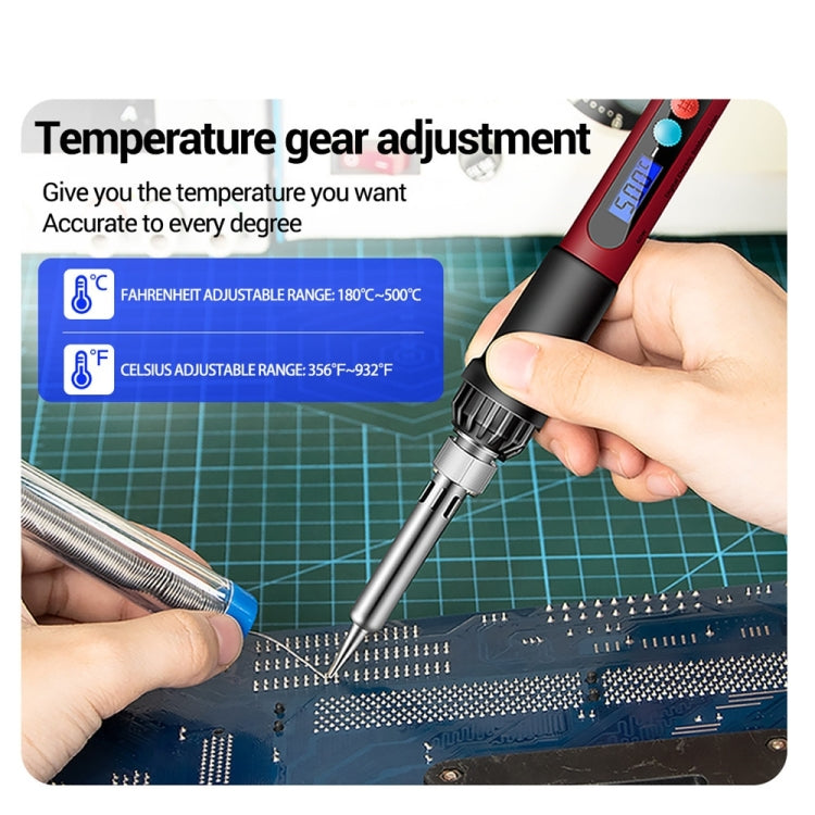ANENG SL103 13pcs/set Intelligent Digital Display Temperature Adjustment Household Constant Temperature Soldering Iron Set 60W Internal Heat Welding Tool Kit(US Plug)