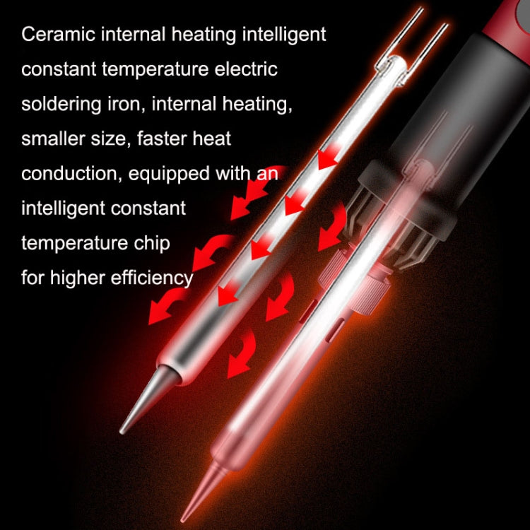 ANENG SL103 13pcs/set Intelligent Digital Display Temperature Adjustment Household Constant Temperature Soldering Iron Set 60W Internal Heat Welding Tool Kit(EU Plug)
