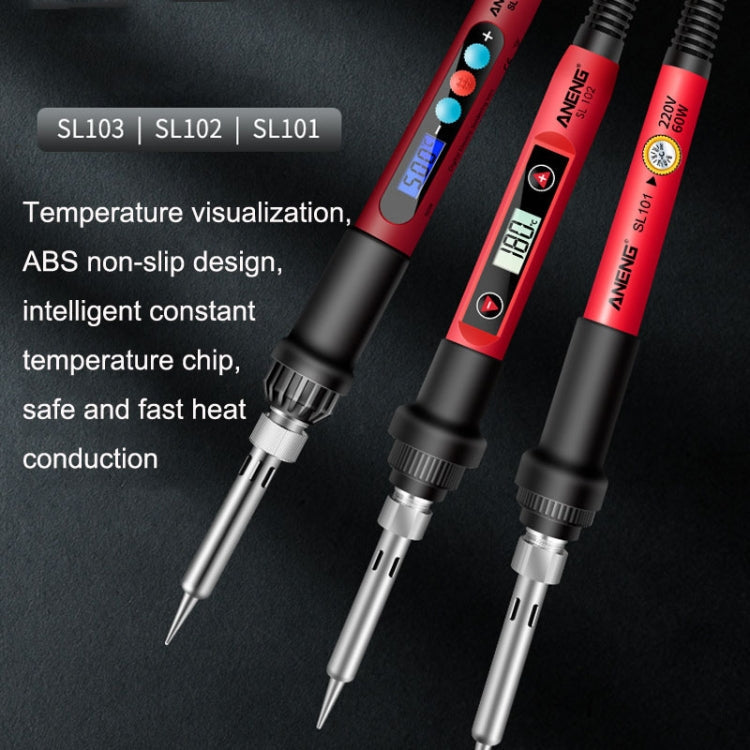 ANENG SL103 13pcs/set Intelligent Digital Display Temperature Adjustment Household Constant Temperature Soldering Iron Set 60W Internal Heat Welding Tool Kit(EU Plug)