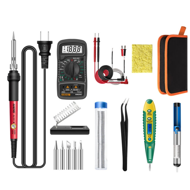 ANENG SL101 16pcs/set Rotary Thermostat Household Constant Temperature Soldering Iron Set 60W Internal Heat Welding Tool Kit(US Plug)