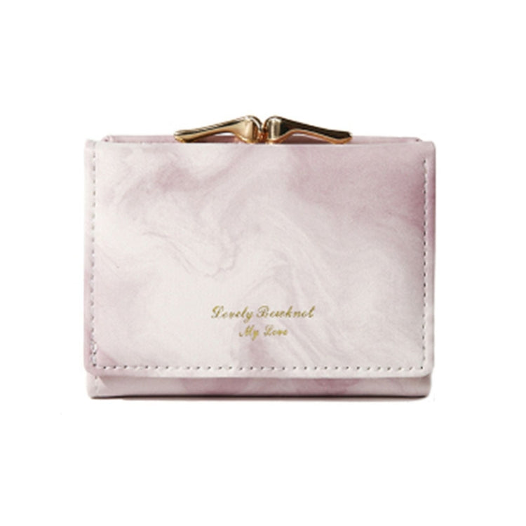 Ink Painting Elements Tri-fold Wallet Mini Portable Wallet(Purple Pink)
