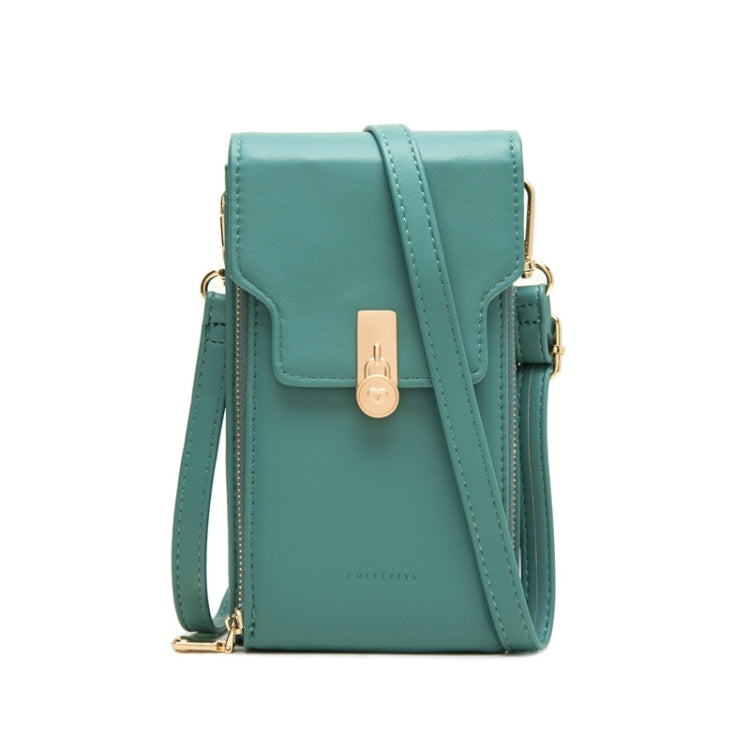 Large-capacity Multi-compartment Single-shoulder Phone Bag Mini Messenger Bag(Green)