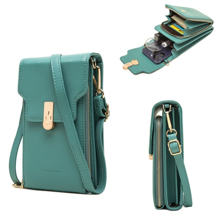 Large-capacity Multi-compartment Single-shoulder Phone Bag Mini Messenger Bag(Green)