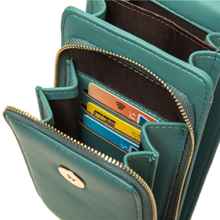 Large-capacity Multi-compartment Single-shoulder Phone Bag Mini Messenger Bag(Green)