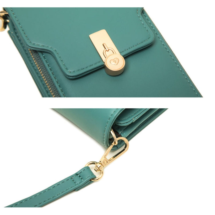 Large-capacity Multi-compartment Single-shoulder Phone Bag Mini Messenger Bag(Green)