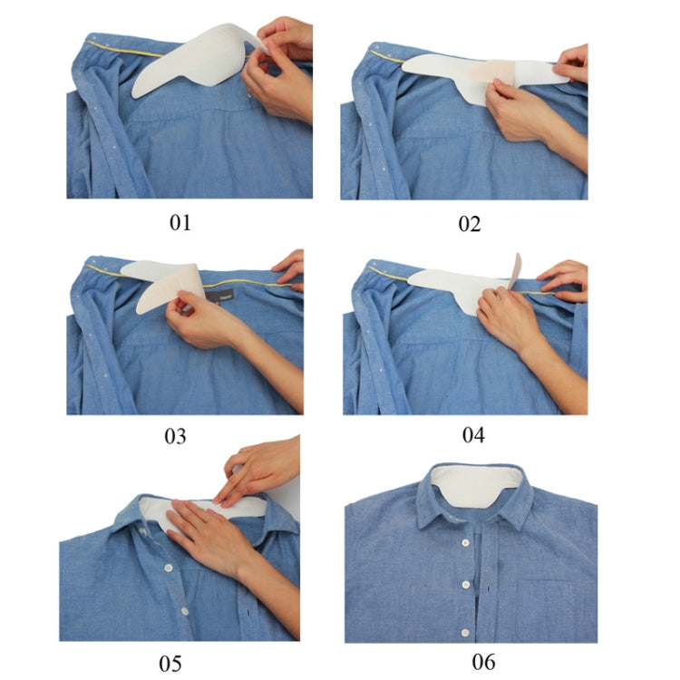 10pcs /Pack Disposable Self-Adhesive Sweat Pads T-Shirt Neck Collar Hat Absorbent Sticker 25cm