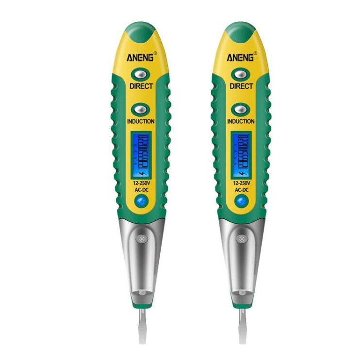 ANENG VD700 2pcs Sound and Light Alarm Non-contact Digital Display Sensor Multi-function Test Pen(Yellow Green)