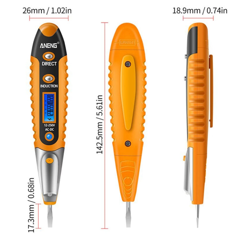 ANENG VD700 2pcs Sound and Light Alarm Non-contact Digital Display Sensor Multi-function Test Pen(Black Red)