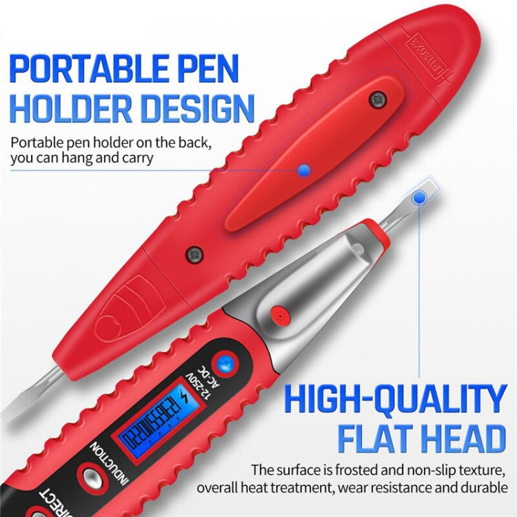 ANENG VD700 2pcs Sound and Light Alarm Non-contact Digital Display Sensor Multi-function Test Pen(Black Red)