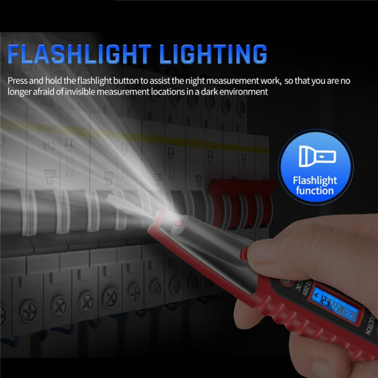 ANENG VD700 2pcs Sound and Light Alarm Non-contact Digital Display Sensor Multi-function Test Pen(Black Red)