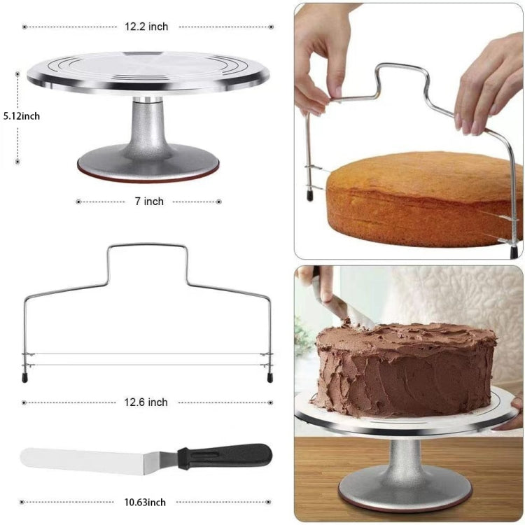 22 In 1  Aluminum Alloy Cake Turntable Piping Tip Set DIY Baking Tools
