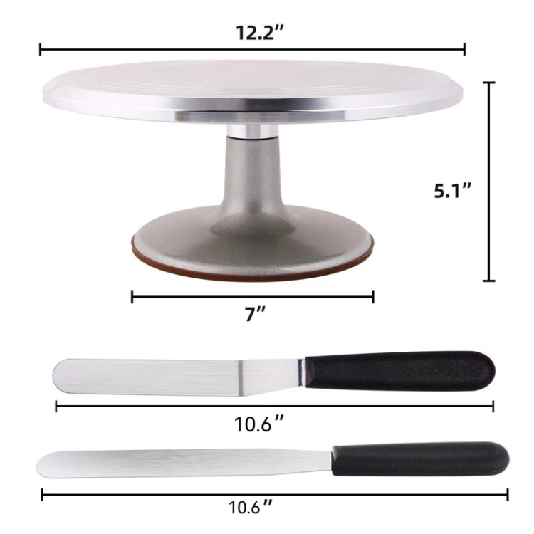 6 In 1 Aluminum Alloy Cake Turntable Piping Tip Set DIY Baking Tools