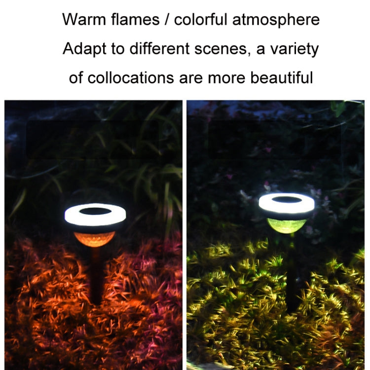 Outdoor Solar LED Dual Light Source Ground Plug Light, Model: JG04803 Flame
