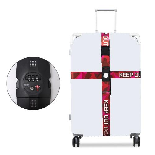 Luggage Cross Customs Lock Binding Strap, Color: Keep Out Red (TSA)